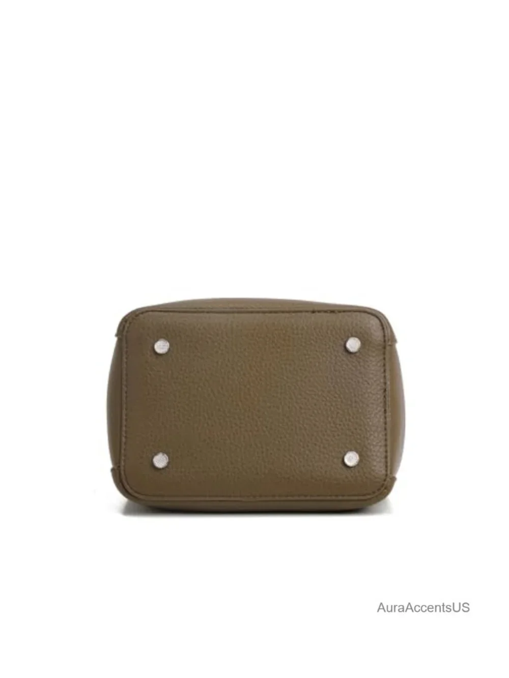 Pebbled Leather Small Crossbody Bag with Lock Accent, Top Handle Satchel Tote